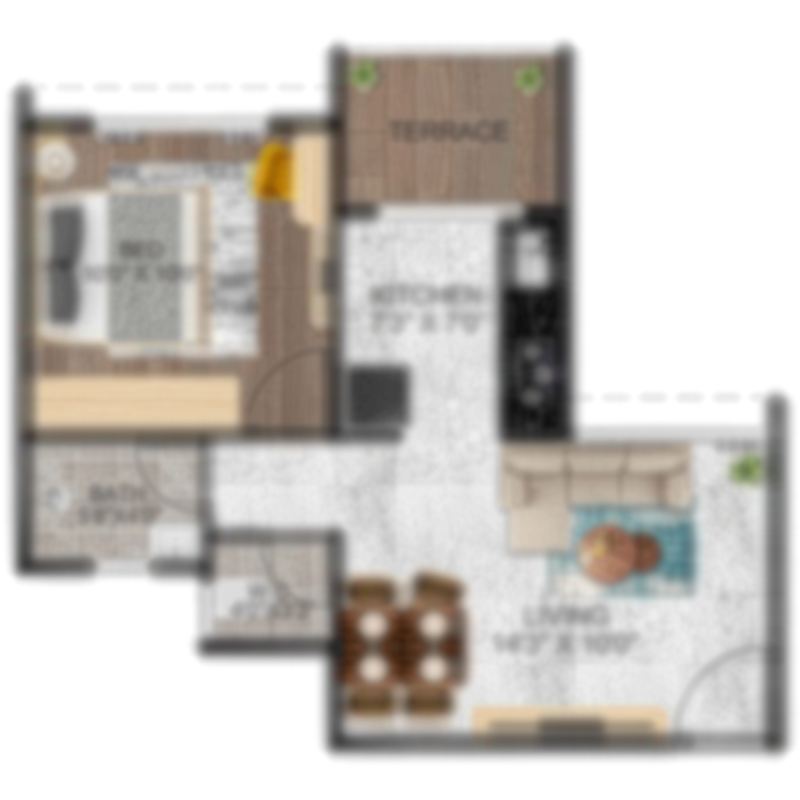 1 BHK - 355 Sq.ft.