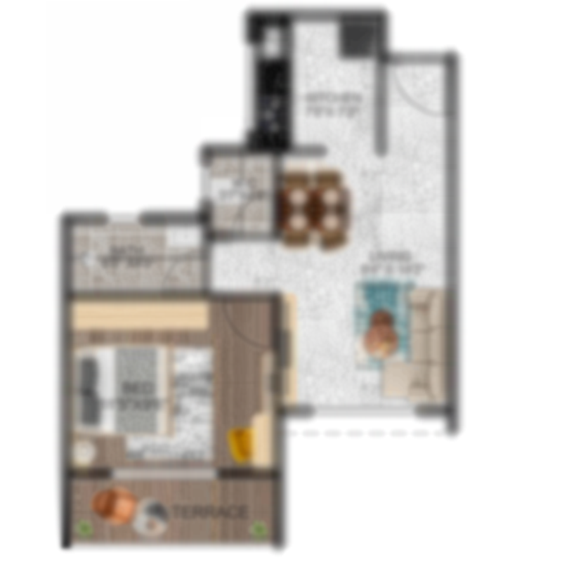 1 BHK - Type 3 - 383 Sq. Ft.