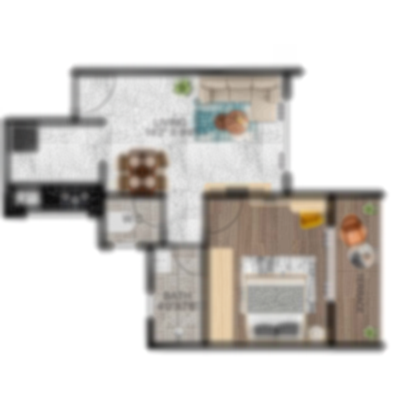 1 BHK - Type 6 - 361 Sq. Ft.