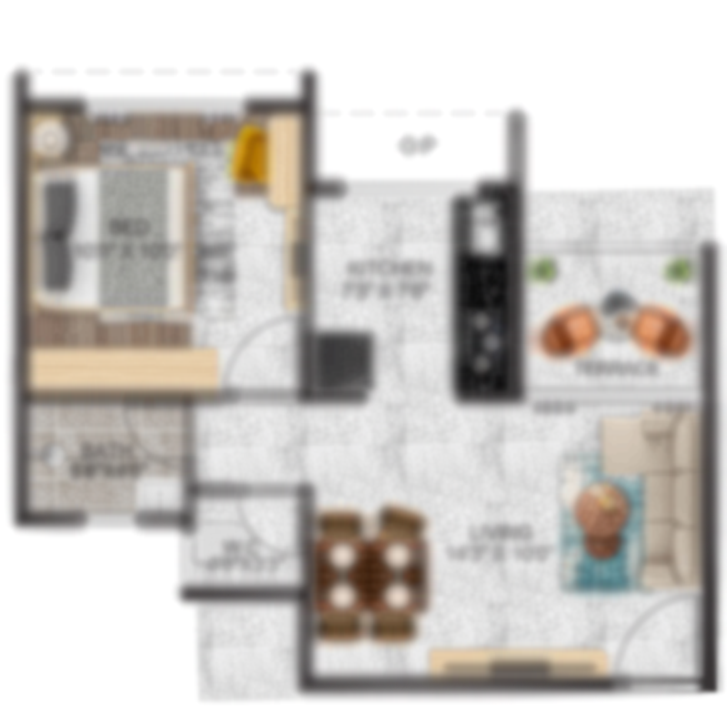 1 BHK - Type3 355 Sq.Ft.